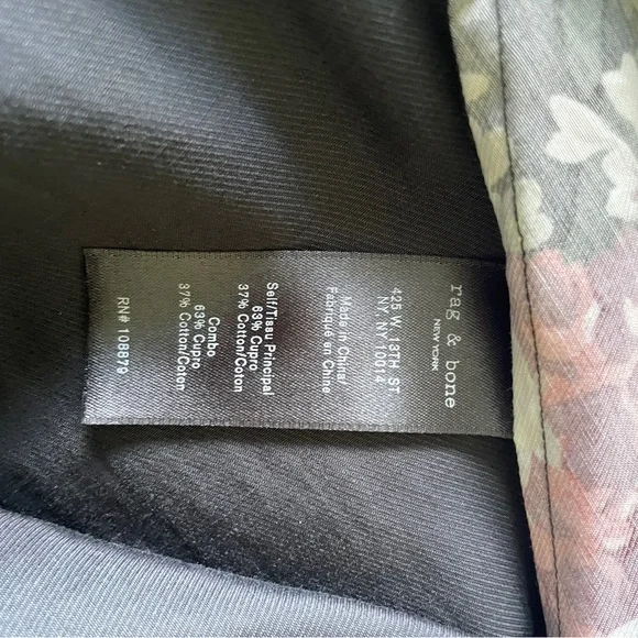 Rag & Bone Black Red Floral Liv Asymmetric Wrap Skirt Size 4 - Picture 7 of 8